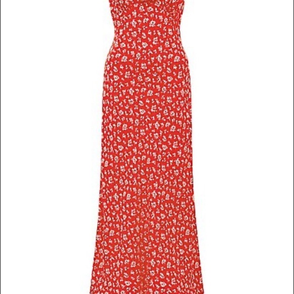 Evernew red floral slip dress NWT - Picture 6 of 6